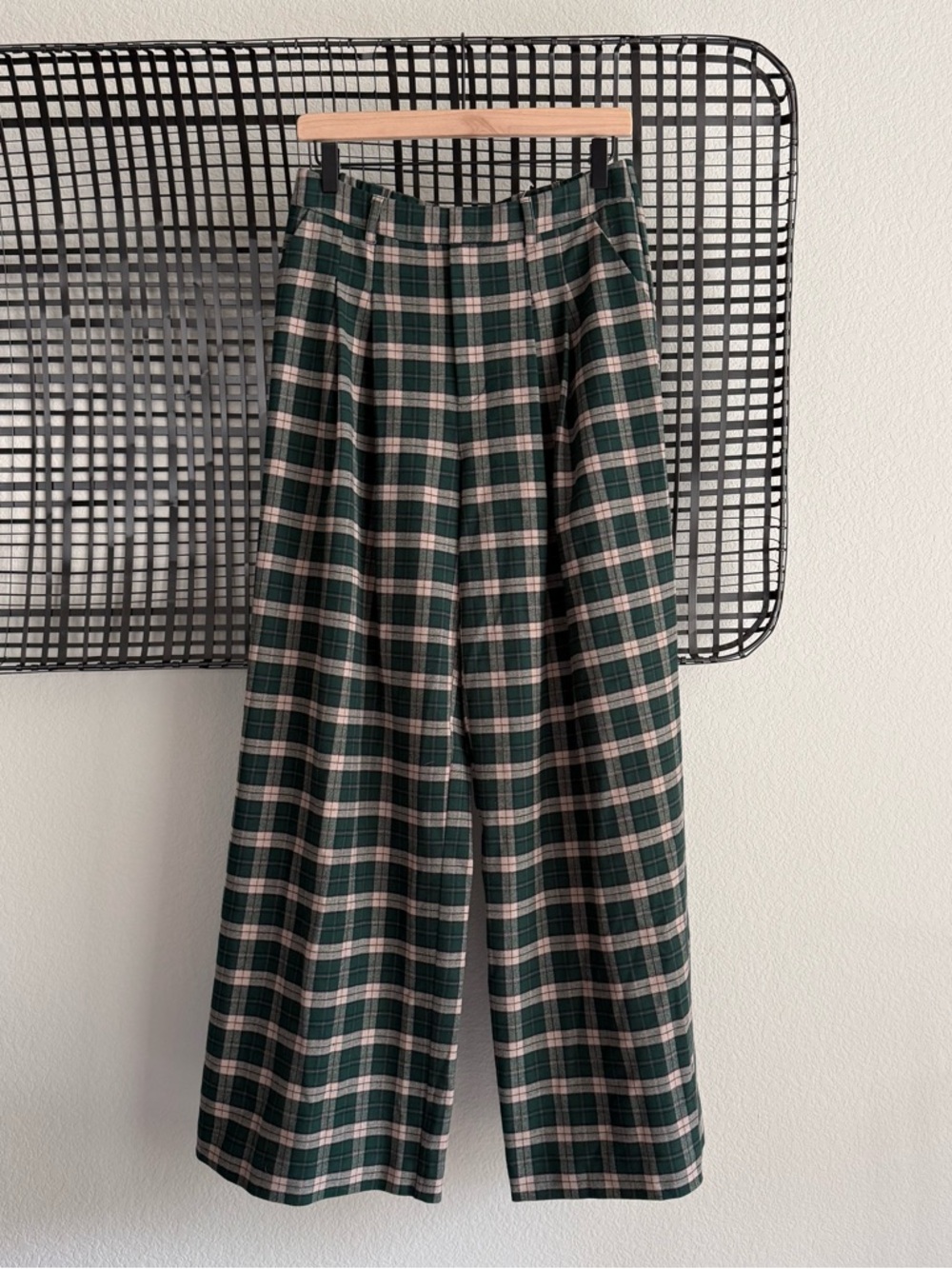 Anthropologie Maeve the Avery pleated wide leg plaid pants